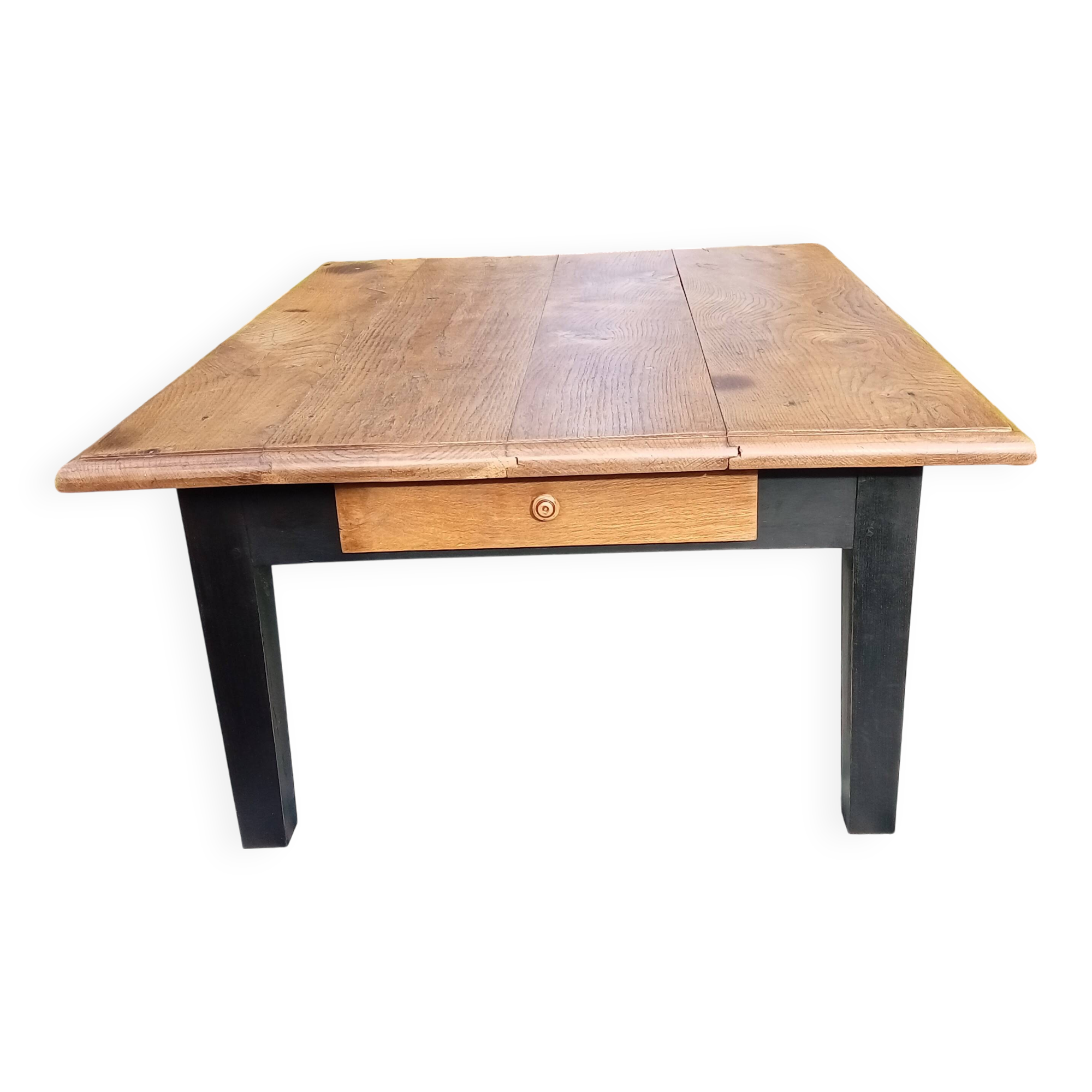Low farmhouse table in solid oak