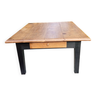 Table de ferme basse en chêne massif
