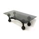 Grande table basse vintage brutaliste Space Age avec plateau en verre fabriquée dans les années 70