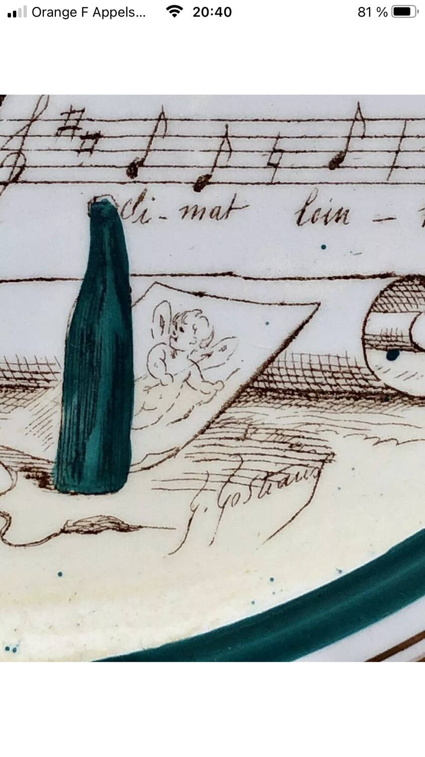 7 anciennes assiettes à dessert Creil et Montereau Terre de fer