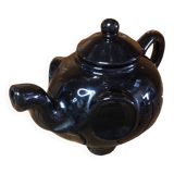 Old vintage black ceramic elephant shaped teapot #a474