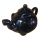 Old vintage black ceramic elephant shaped teapot #a474