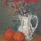 Painting by Nagao Usui: "Bouquet of orange cquelicots"