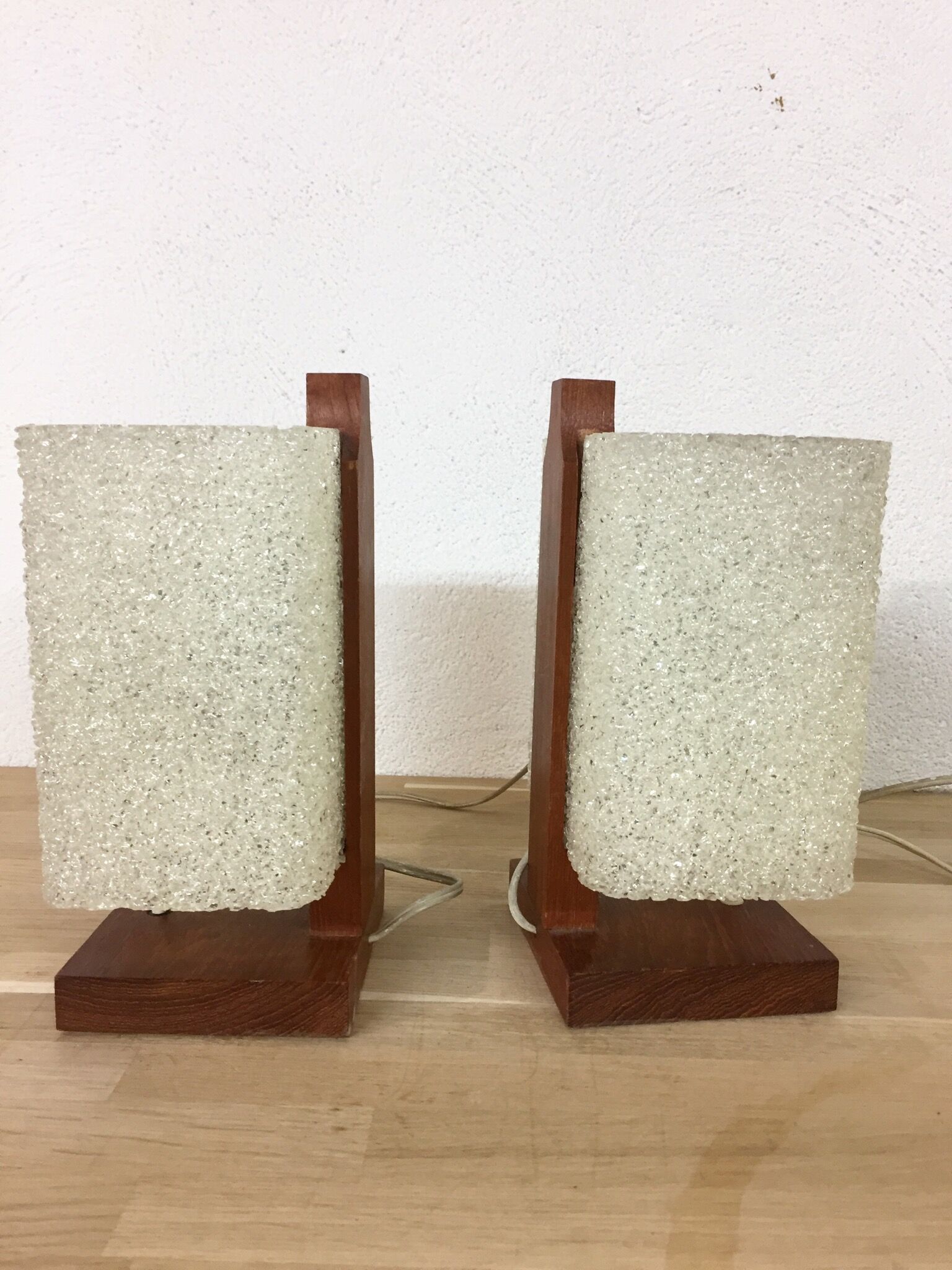 Teak bedside lamps 1960