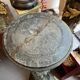 Very beautiful and ancient green marble column, dating from the 19th century