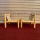 Pair of 1970s/80s armchairs in natural wood