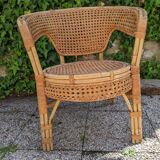 Set of 4 rattan armchairs