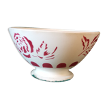 Bol ancien Digoin rose rouge