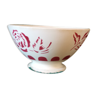 Bol ancien Digoin rose rouge