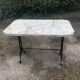 Cast-iron bistro table with marble effect