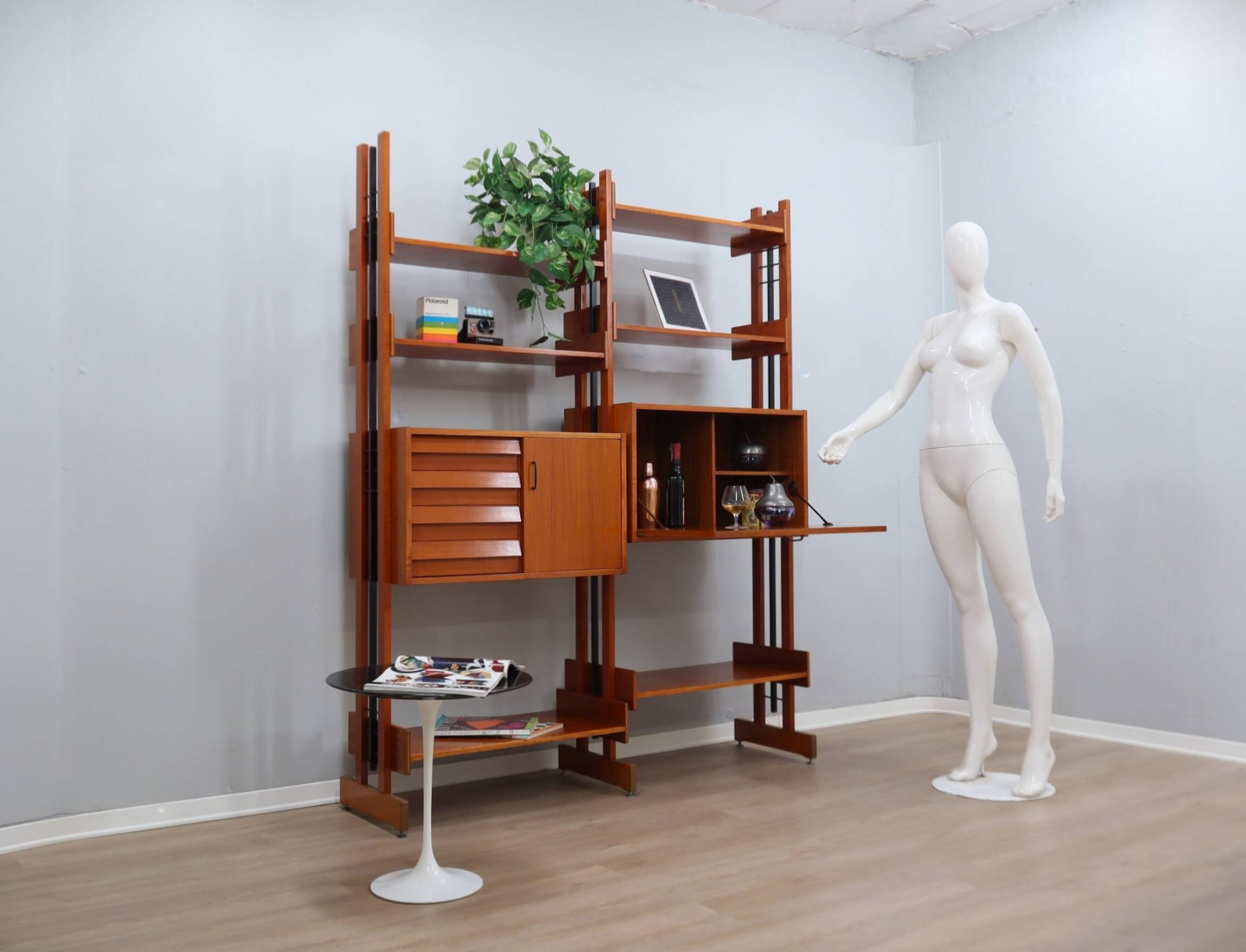 Mid-Century Italian teak bookcase / room divider AV Arredamenti 1960s
