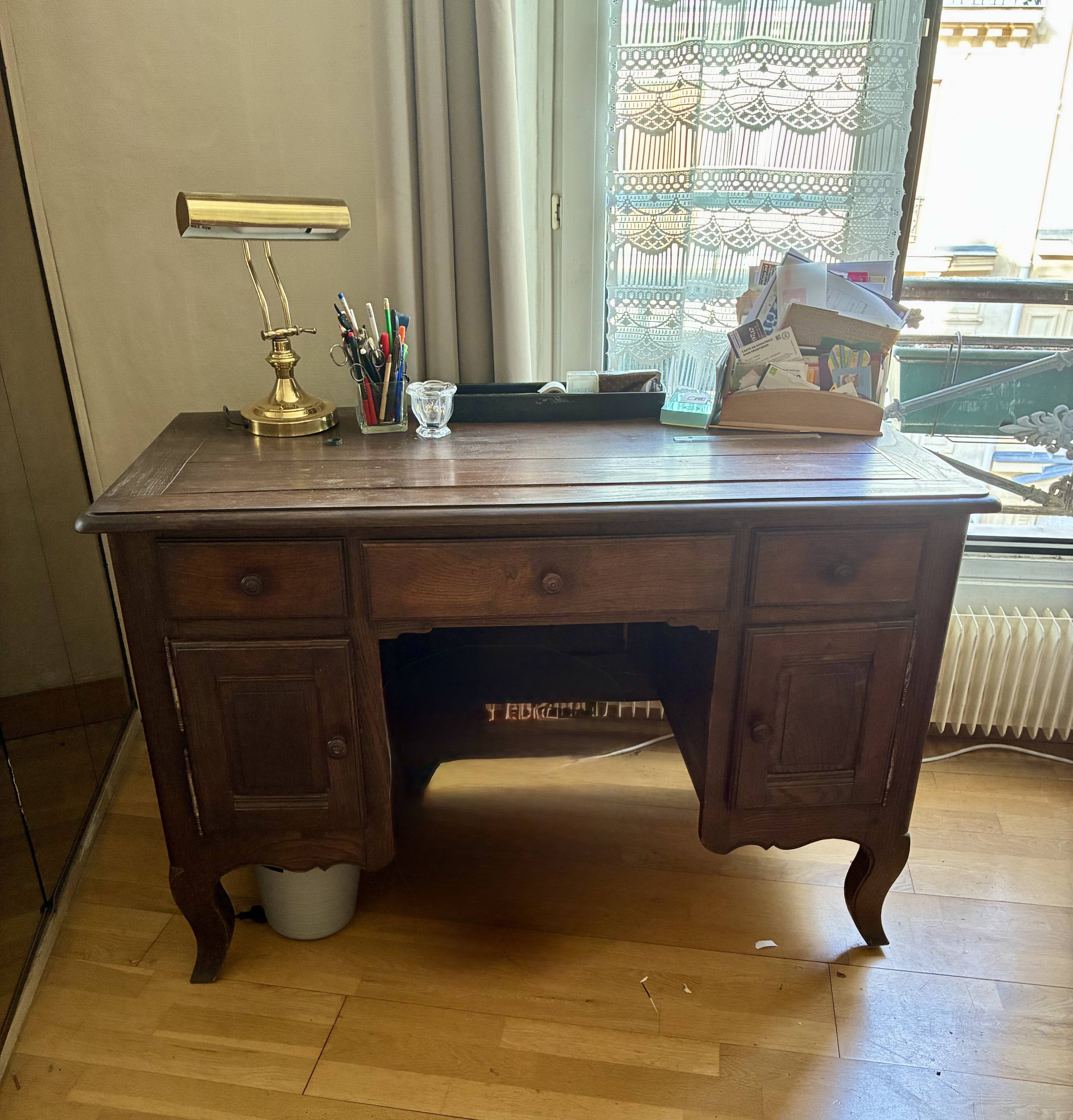 Solid wood desk from the early 20th century.