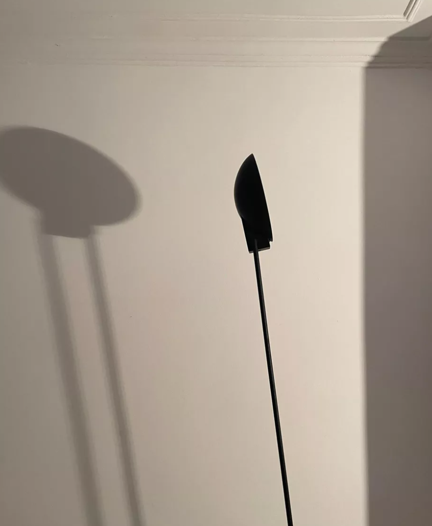 Adjustable modernist floor lamp black lacquered metal Italian 80s