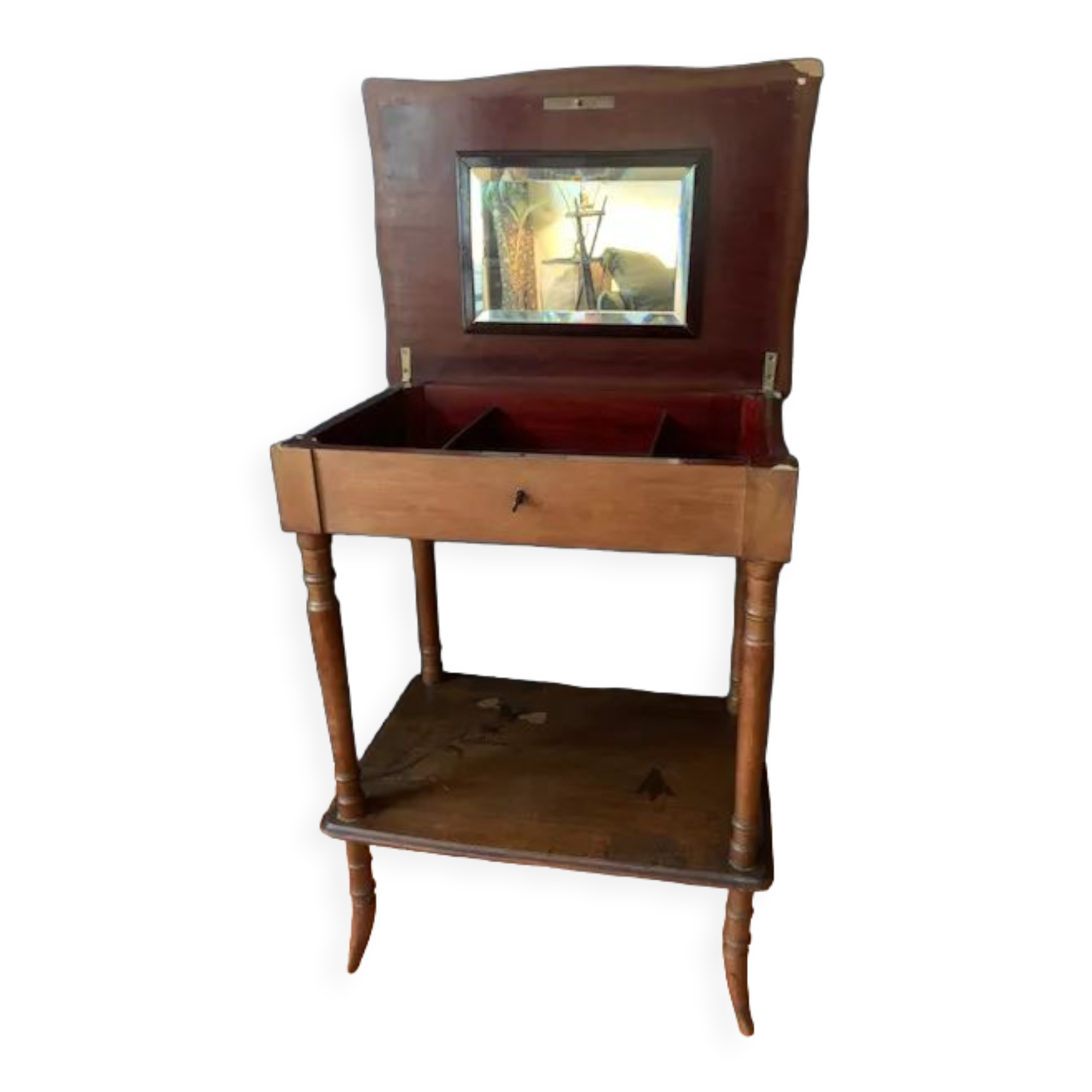Workers' table Art Nouveau marquetry