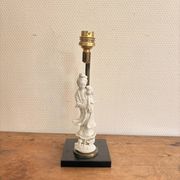 Ancient Guan Yin Lamp Base White Porcelain China Asian Goddess