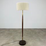 Scandinavian teak and brass floor lamp 60s