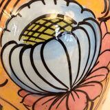 Art Deco Yellow Glazed Earthenware Vase with Futurist Floral Motifs, Italy