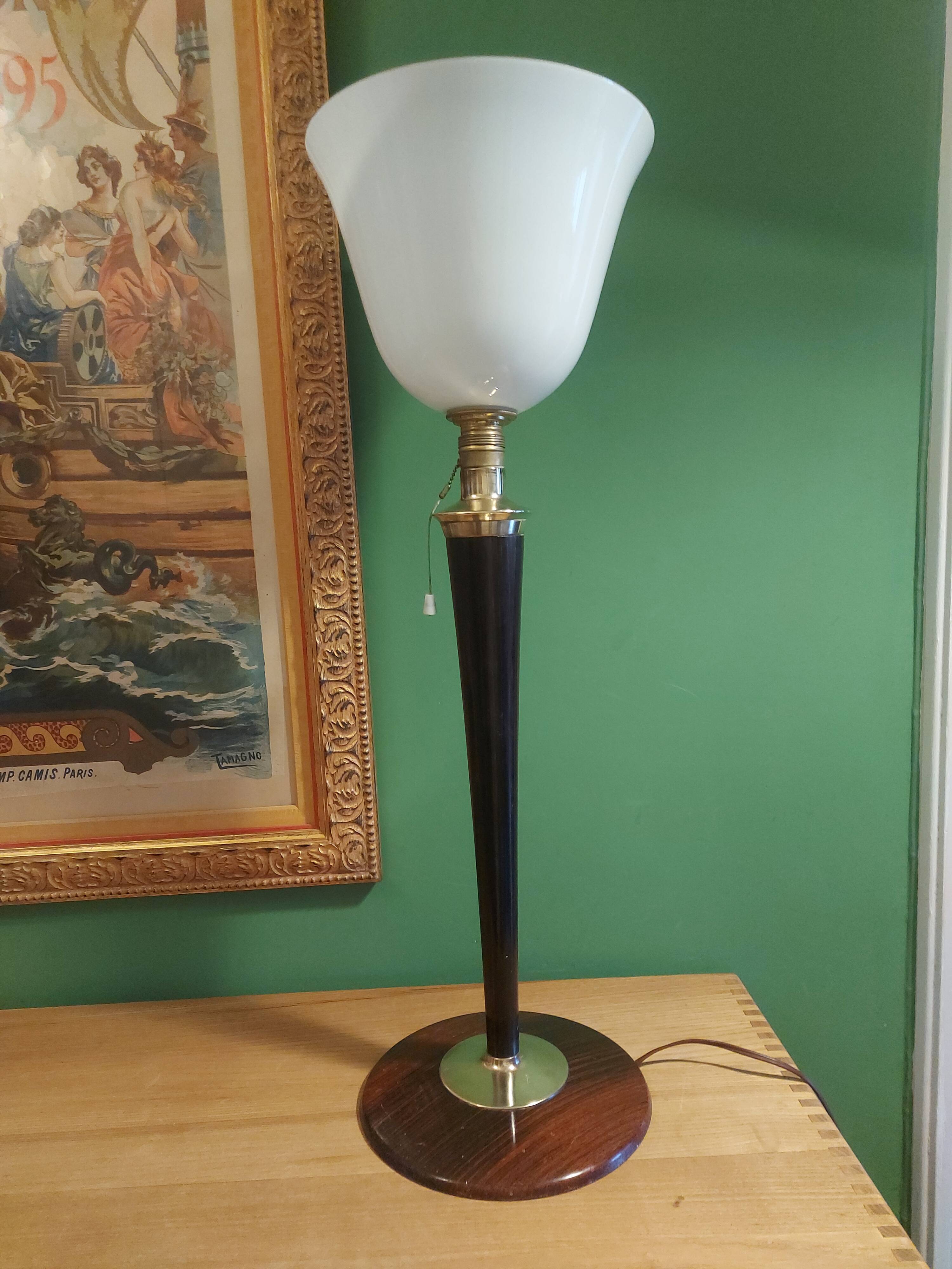 Lampe avec opaline Mazda