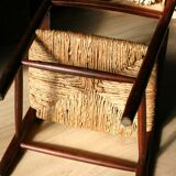 Fauteuil paillé enfant ancien