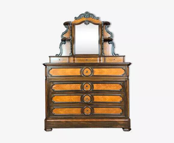 Exceptional Napoleon III period chest of drawers in rosewood marquetry