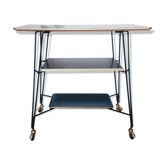 Table d'appoint sur roulettes années 50