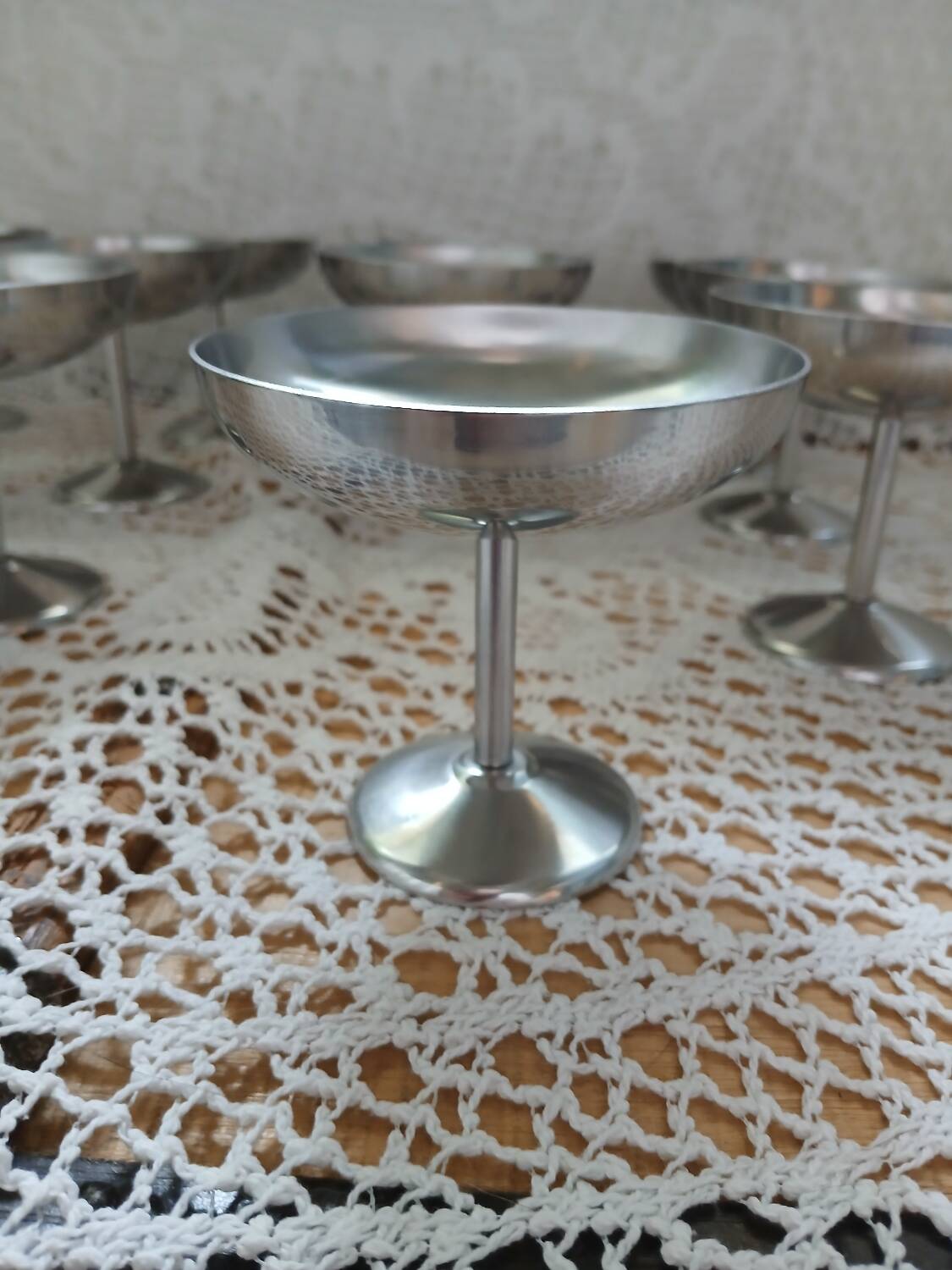 12 ice cream cups + stainless steel tray Guy Degrenne