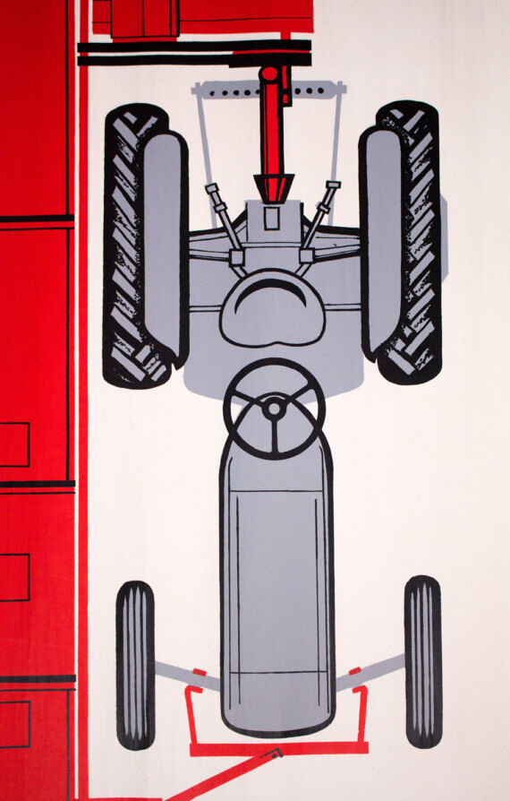 Wall poster of a combine harvester 1968 school