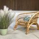 Handcrafted Bamboo lounge chair with leather lacings, Italy 1970s