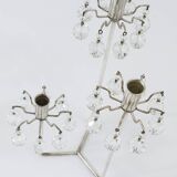 Silver-plated candlestick, faceted Swarovski crystals, Austria, 1960s