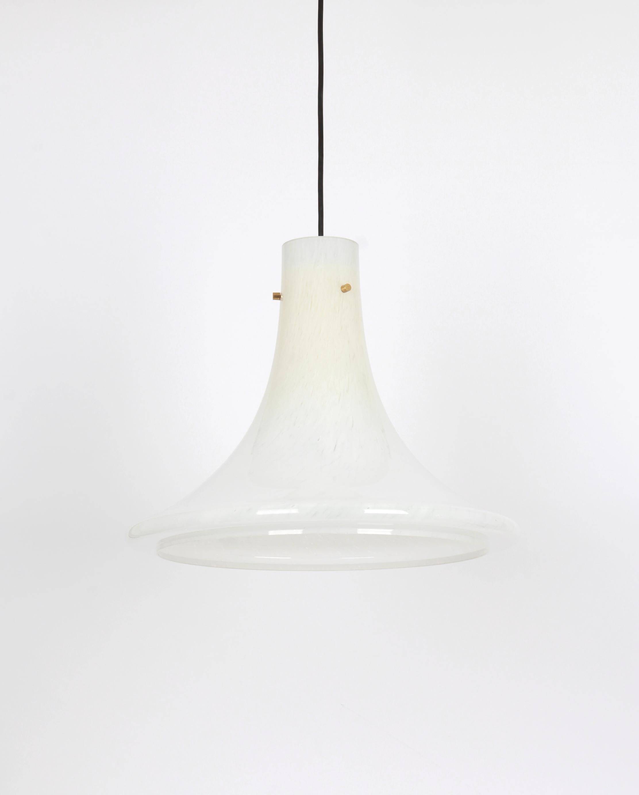Superb large opaline glass pendant by Limburg, Germany, 1970s.