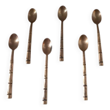 Set of 6 bamboo teaspoons, 1970