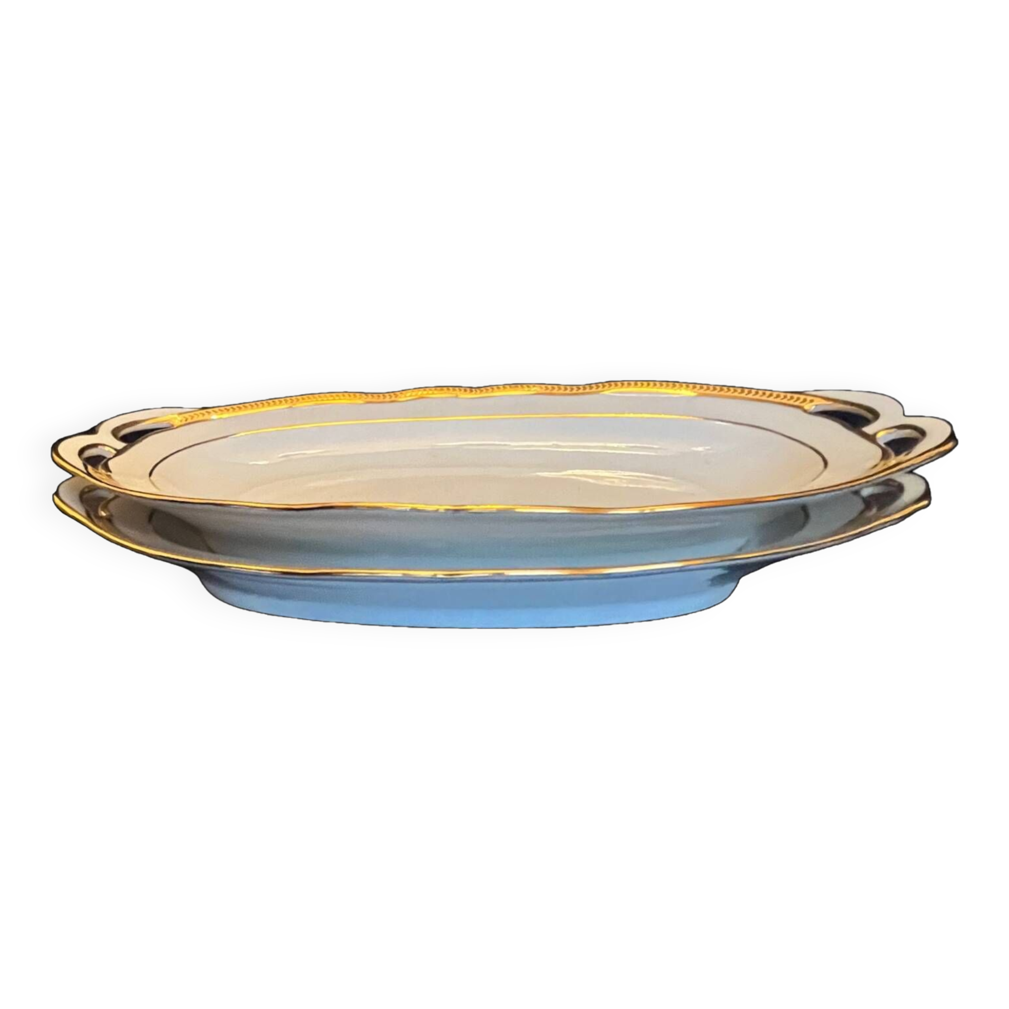 Pair of oval porcelain dishes