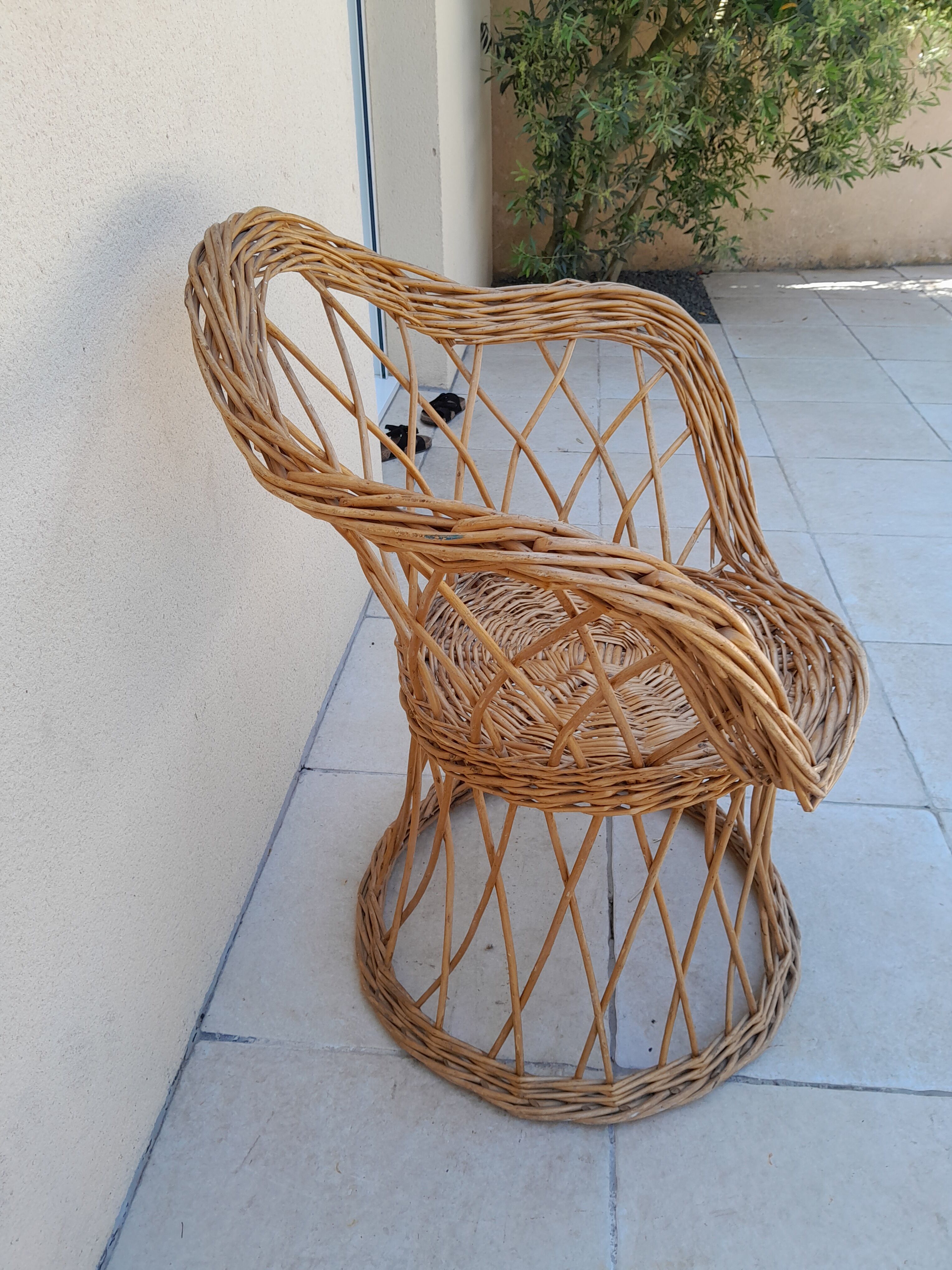 Vintage wicker armchair