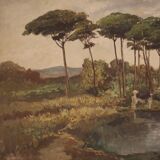 Signed landscape from the 20th century