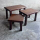 Set of three brutalist nesting tables, 1970s.