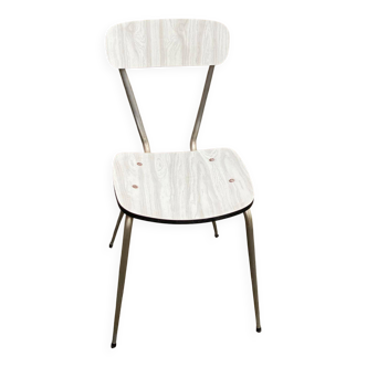 Beige formica and steel workshop chair