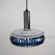 Vintage Chrome & Blue Pendant Lamp - 1970s Massive Belgium Lighting