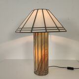 Vintage glass and metal lamp, 70s