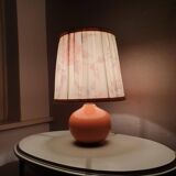 Ceramic table lamp with 80s fabric lampshade