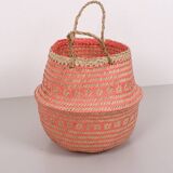 Foldable Basket, 31 cm Strawberry Decorative Storage Basket, Knit Basket
