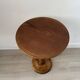 Small vintage wooden side table | Round accent table | Turned leg