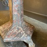 Industrial console cast iron and oak tray