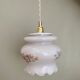Vintage white opaline globe walker with flower designs