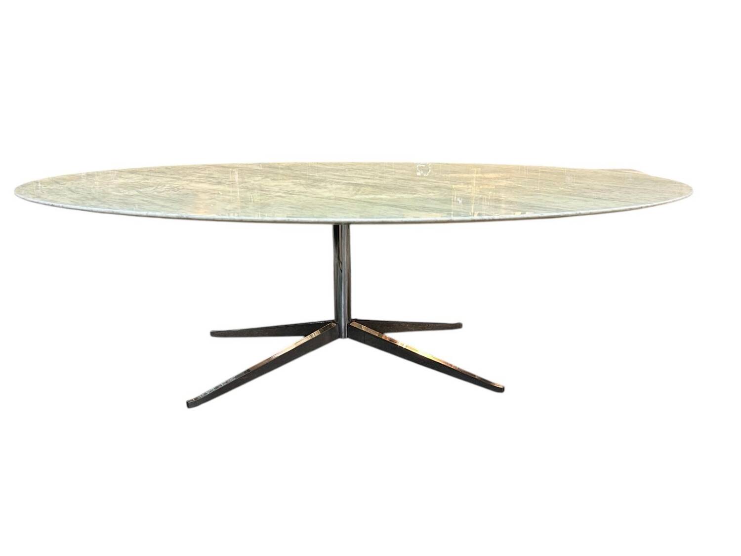 Large oval dining table Florence Knoll marble top L 2