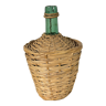 Green bottle with wicker
