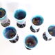 Set of 6 mazagran varnished gré