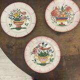 Three earthenware plates from Les Islettes, 18th century