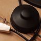 Authentic 70s floor lamp with 2 adjustable black lampshades