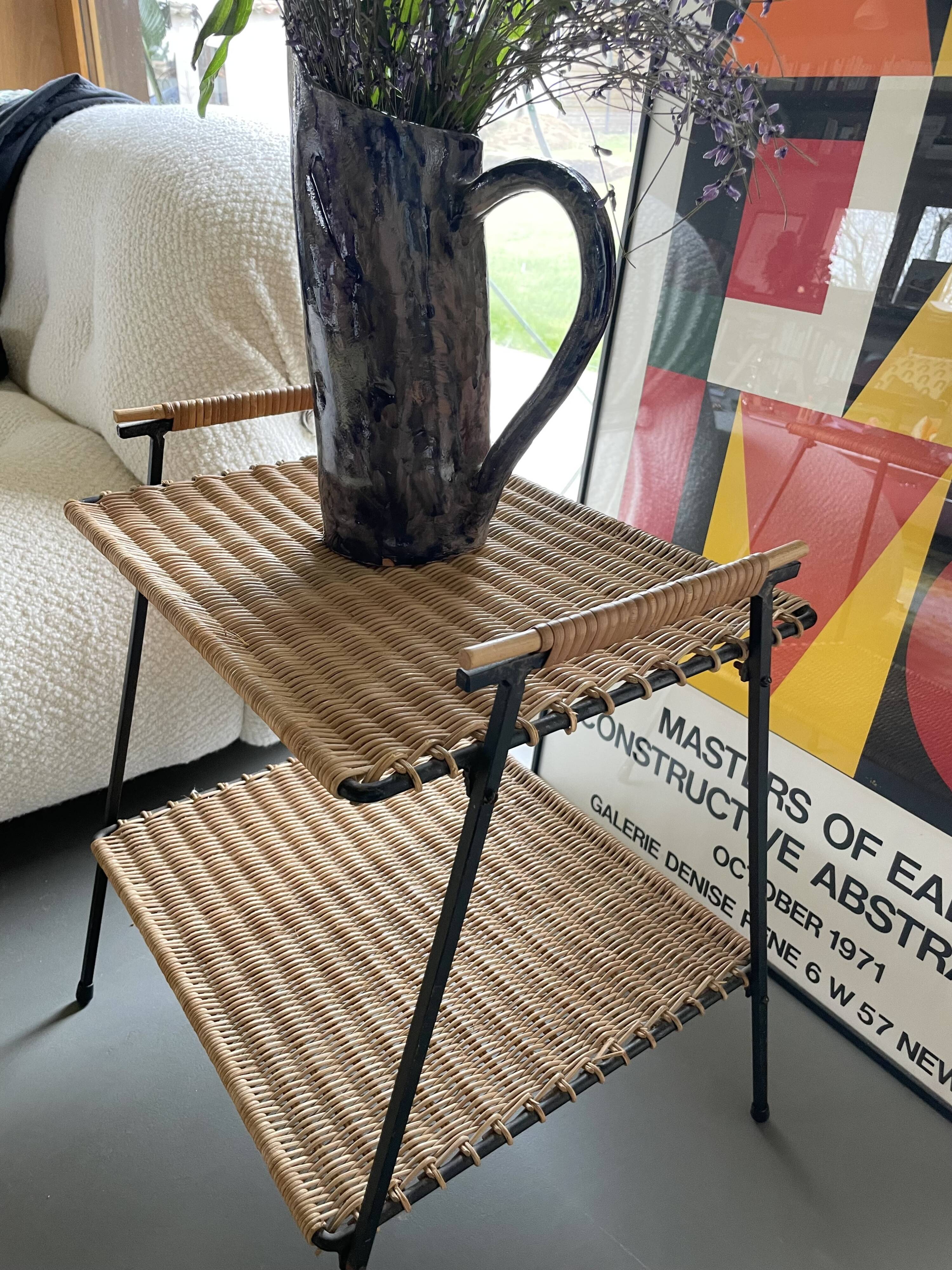 Raoul Guys metal wicker serving trolley