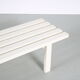 1970s White metal slat bench from the Netherlands